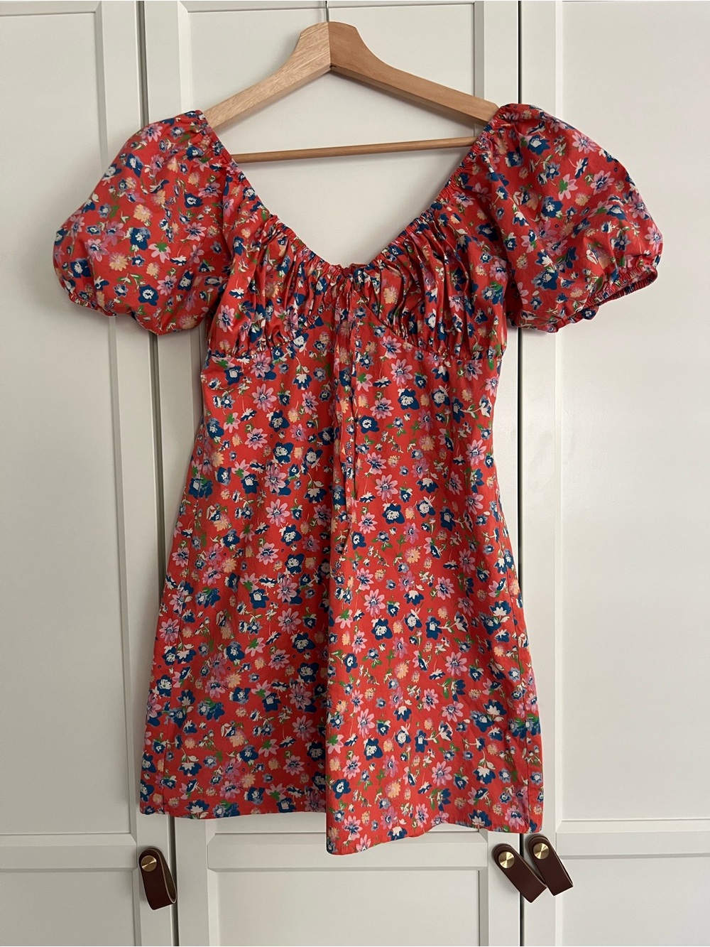 WAYF Cruz Floral Puff Sleeve Mini Dress